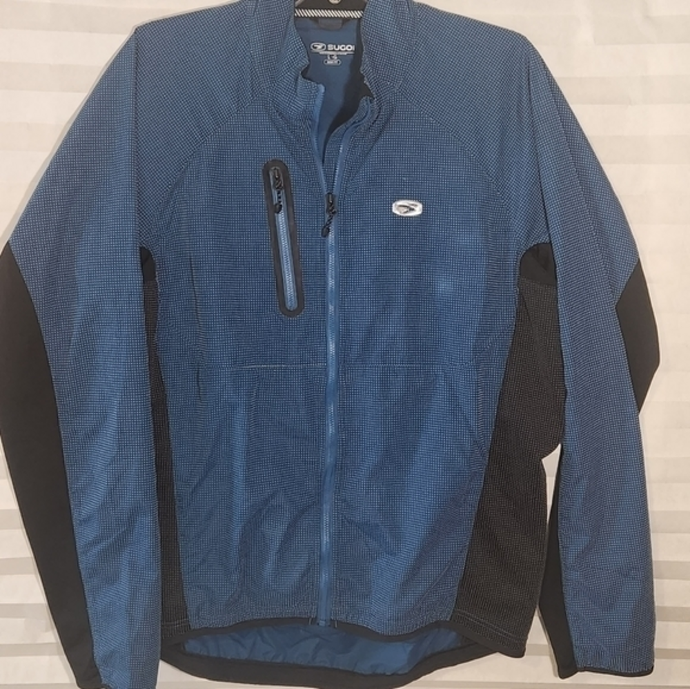 Sugoi RS Zap Jacket Large Semi-Fit Blue Black Cycling Sports Training Outdoors